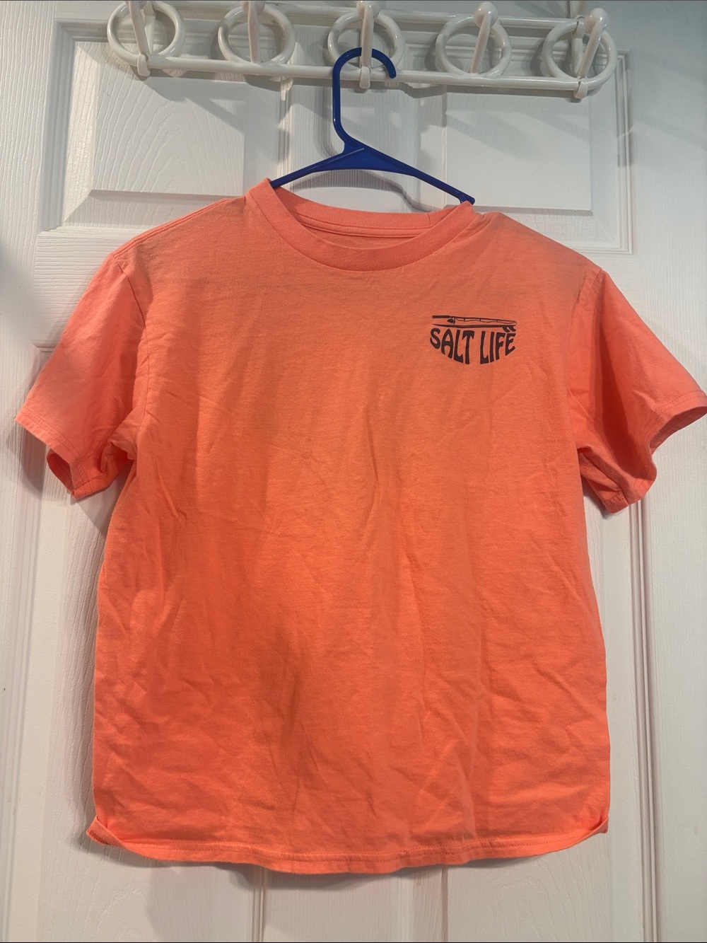 Salt Life Kids Short Sleeve Tee in Neon Coral Orange